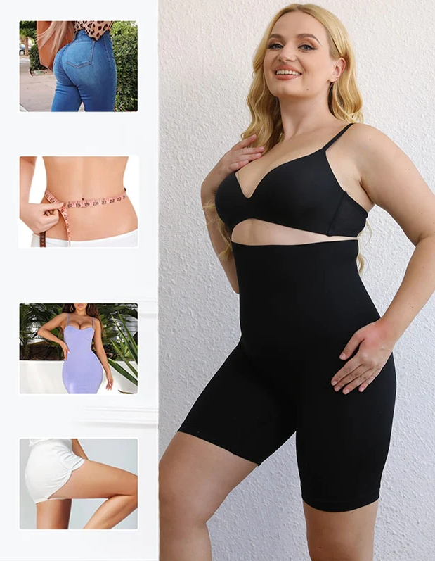 *Pantaloni modelatori cu burtieră si balene anti-alunecare